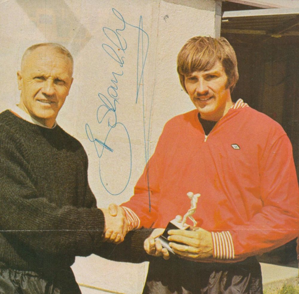 Lot 511: Football Bill Shankly signed 6x6 inch colour magazine...