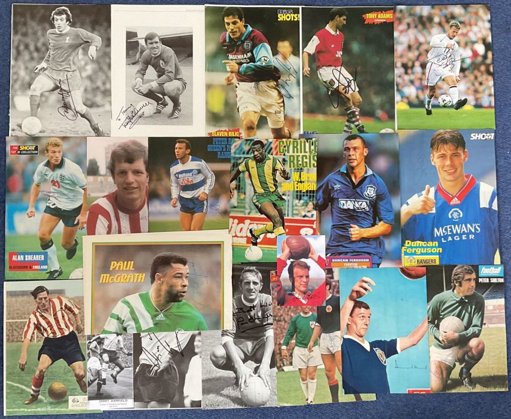 Lot 513: Football collection includes 20 signed magazine photos and...
