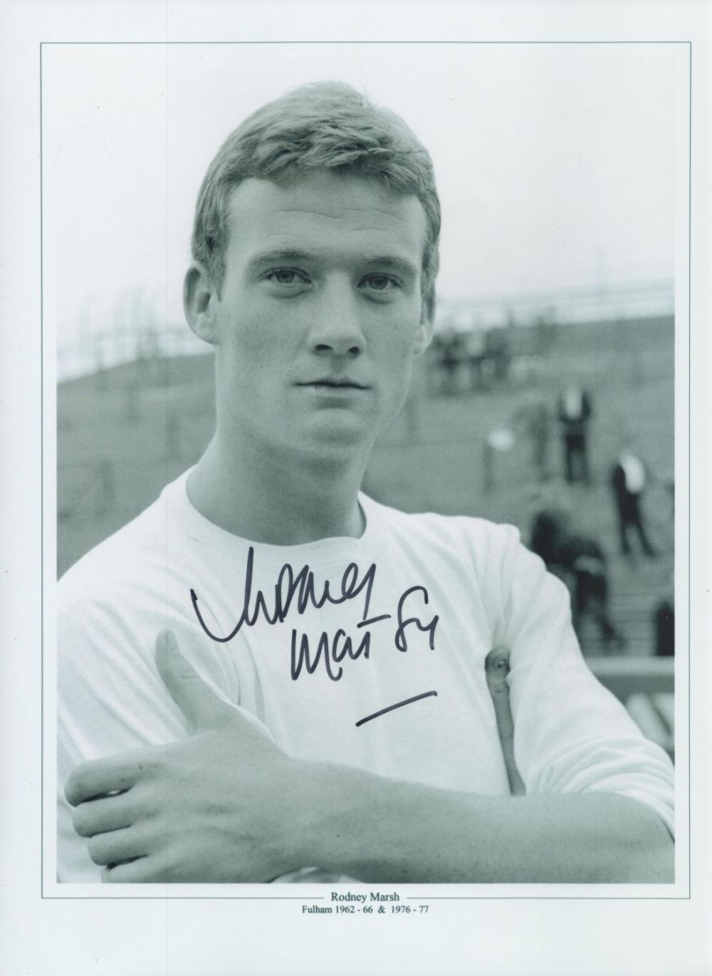 Lot 529: Football Rodney Marsh signed 16x12 inch black and...
