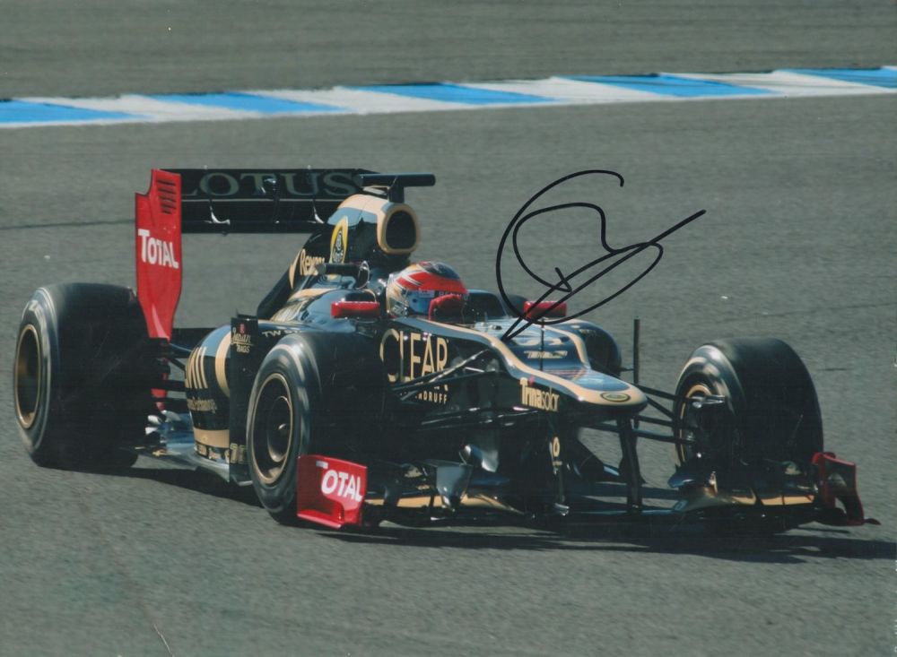Lot 535: Motor Racing Romain Grosjean signed 16x12 inch colour...
