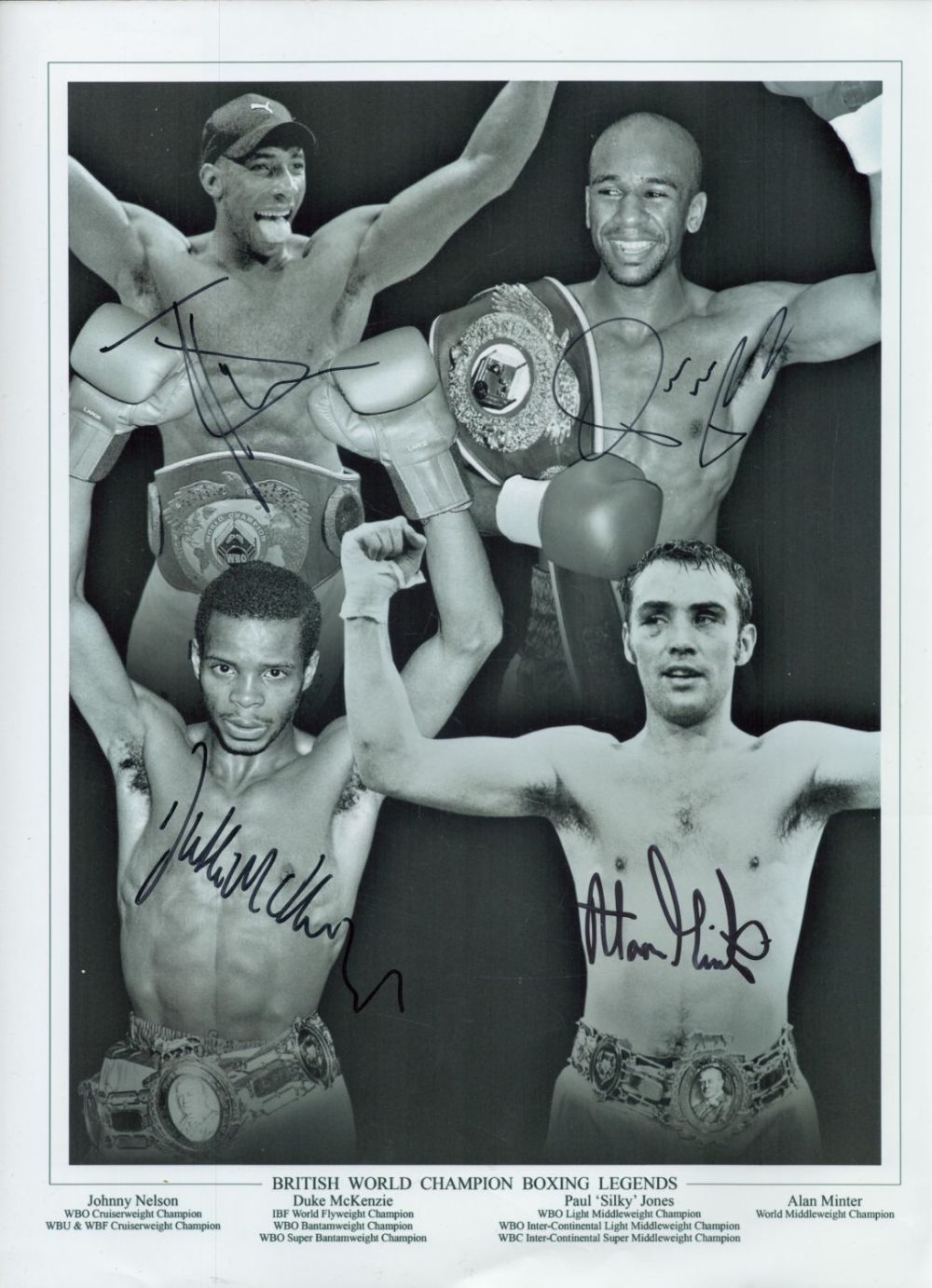Lot 544: Boxing British World Champions Legends multi signed 16x12...