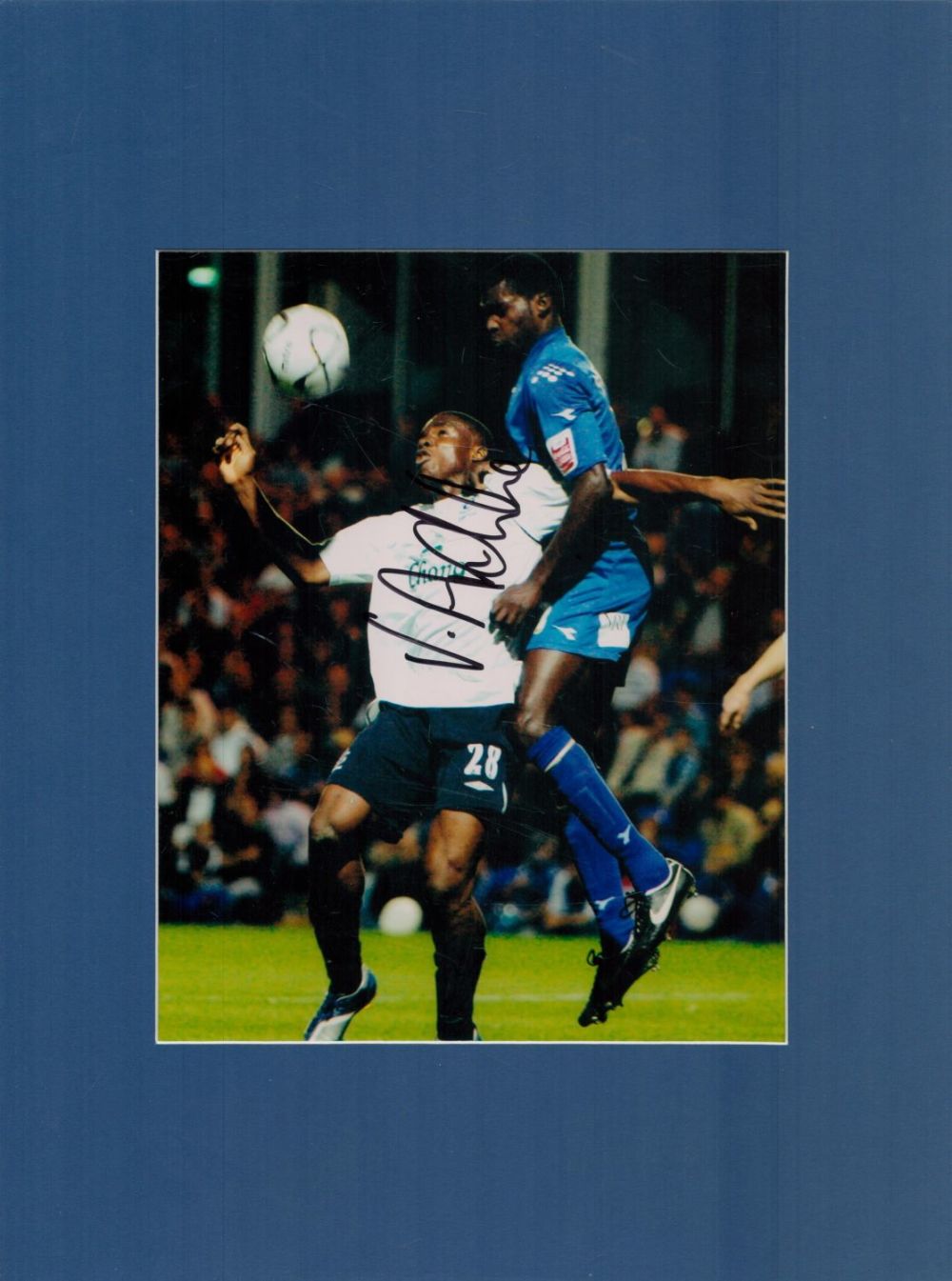 Lot 565: Football Victor Anichebe signed 16x12 inch overall mounted...