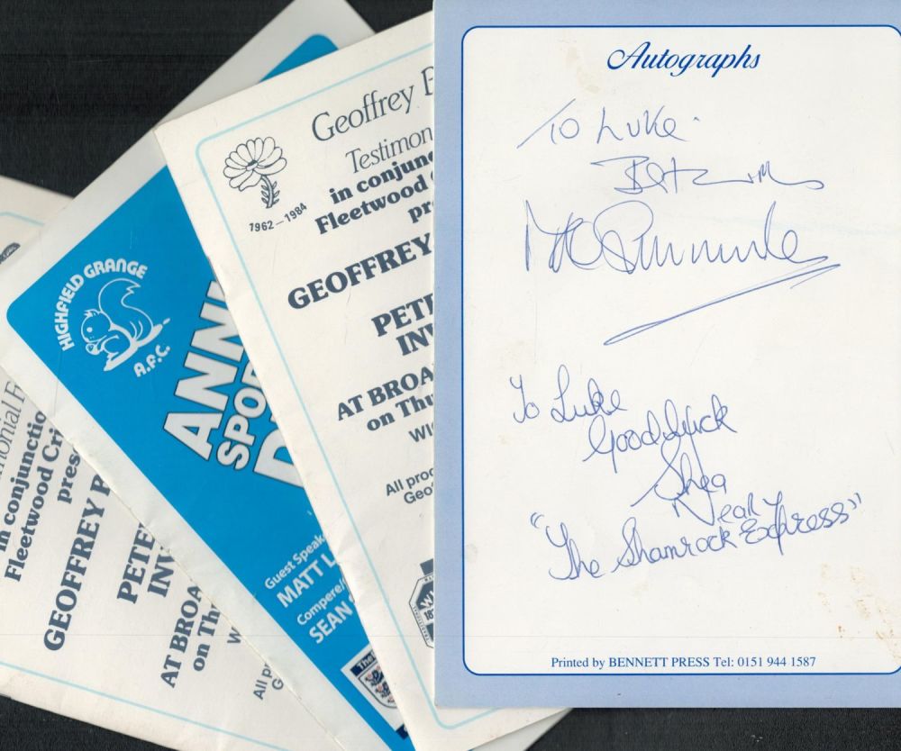 Lot 585: Sport Dinner Menu and Programme collection 4 signed...