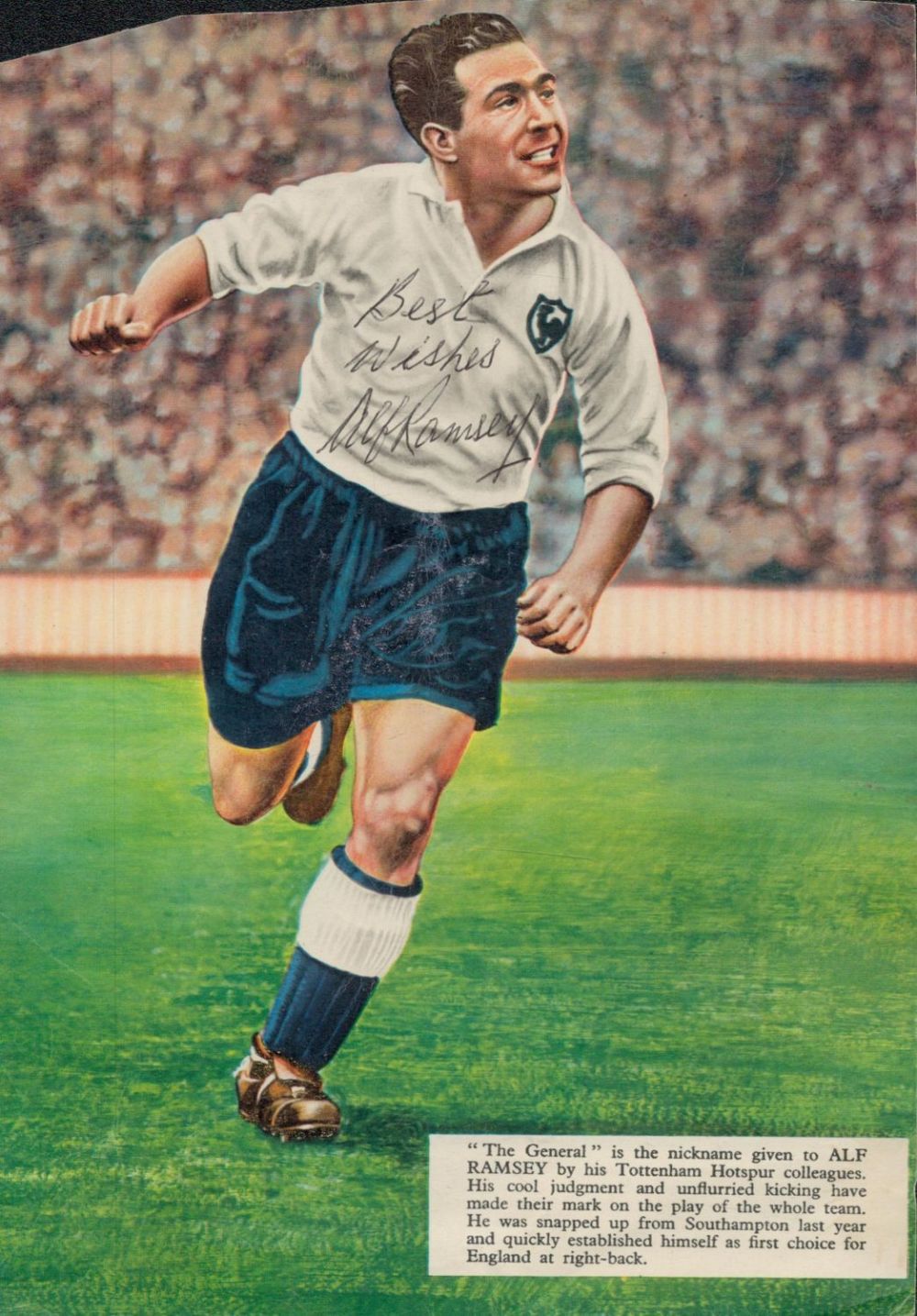 Lot 587: Football Alf Ramsay signed 8x6 inch magazine illustration...