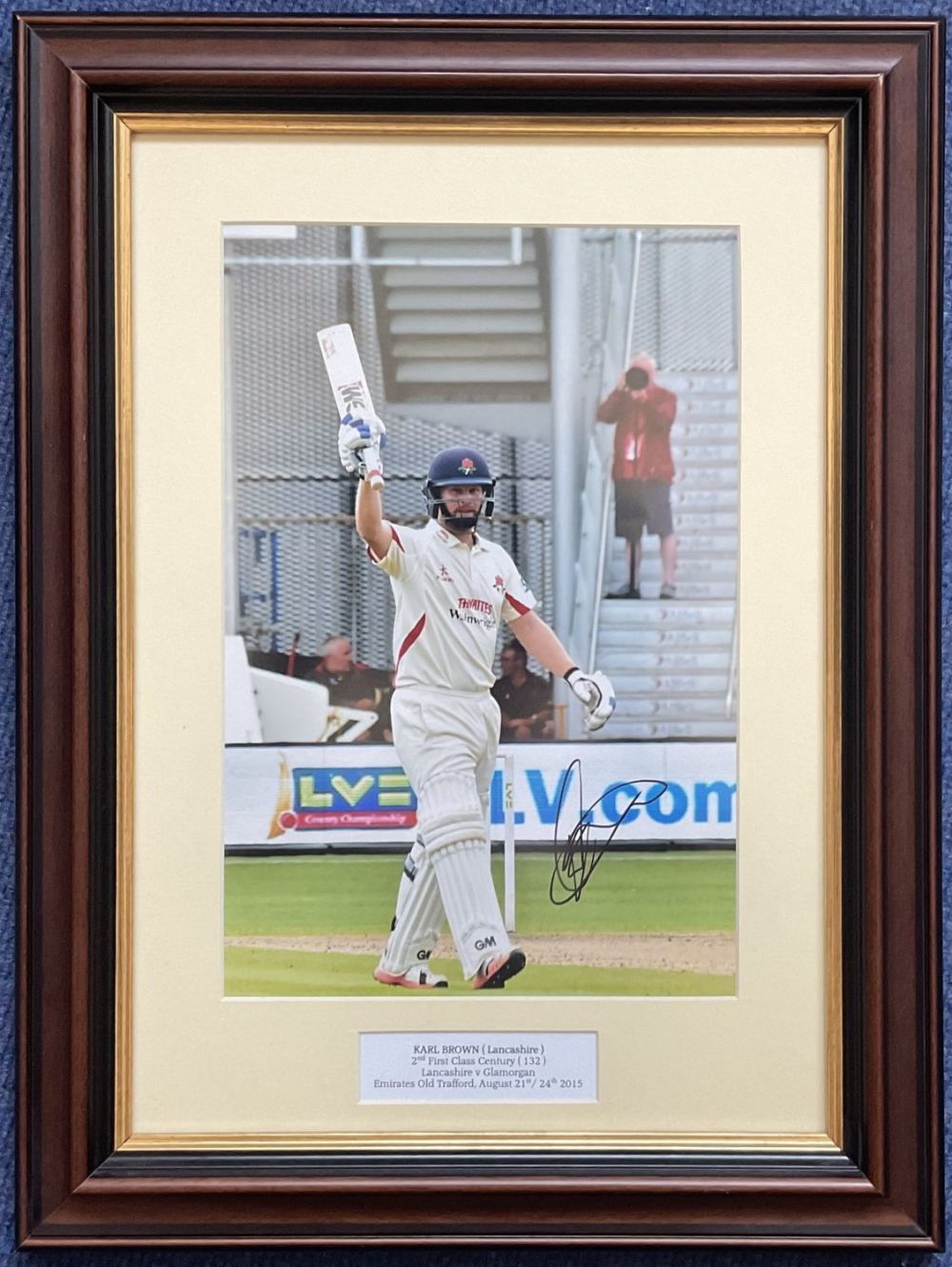Lot 609: Cricket. Karl Brown Signed Photo Showing Brown Celebrating...