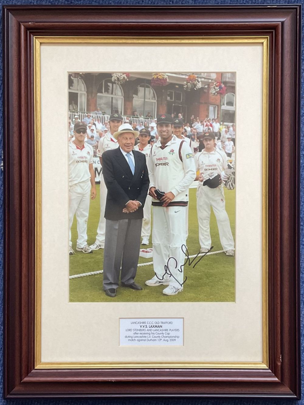 Lot 610: Cricket. V.V.S. Laxman Signed Colour Photo Showing Laxman,...