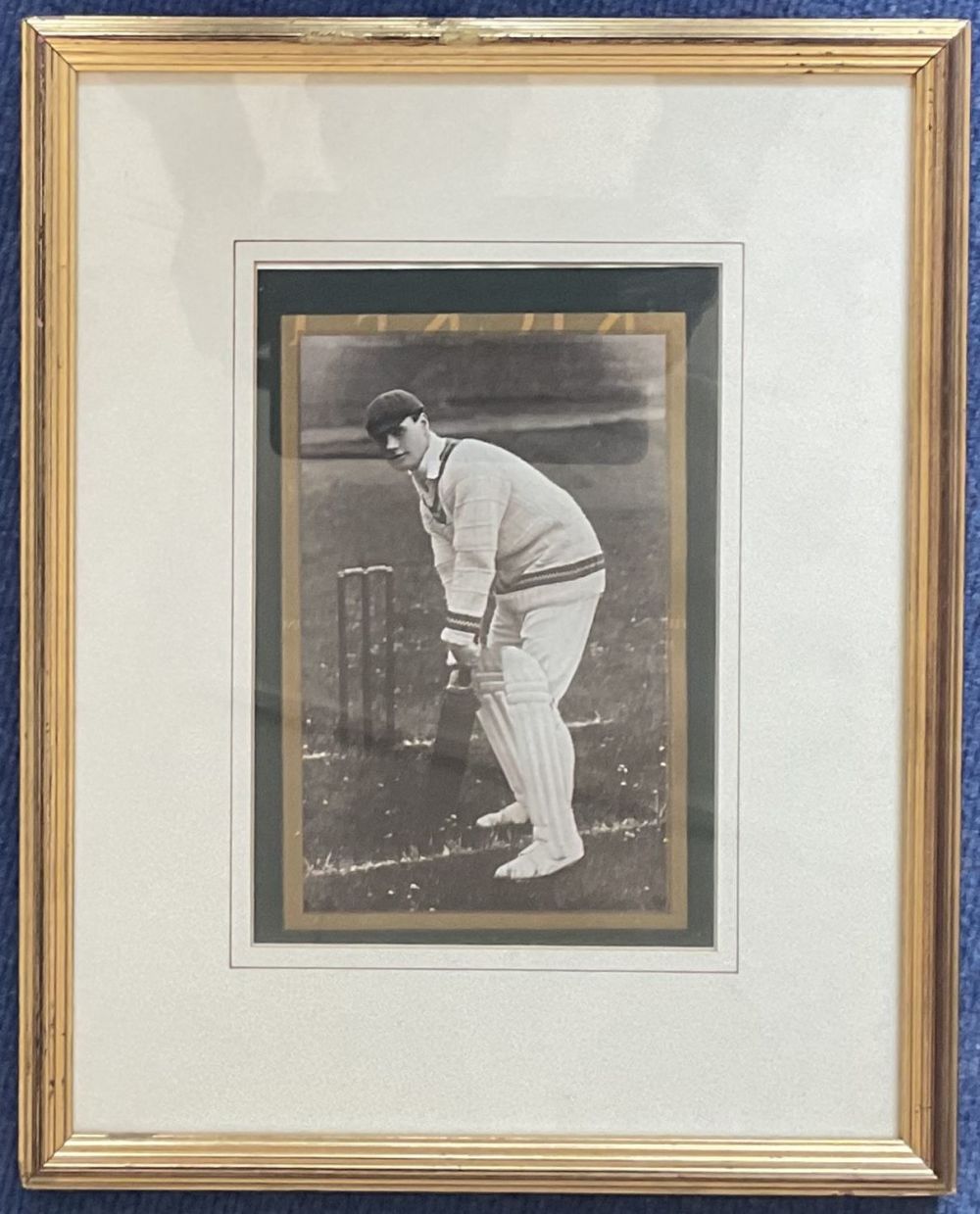 Lot 628: Cricket. Black and White Vintage Print Showing a...
