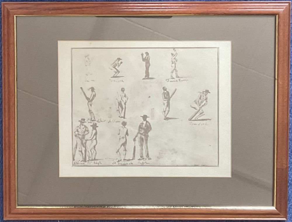 Lot 630: Cricket. Black and White Vintage Reproduction Print Showing...