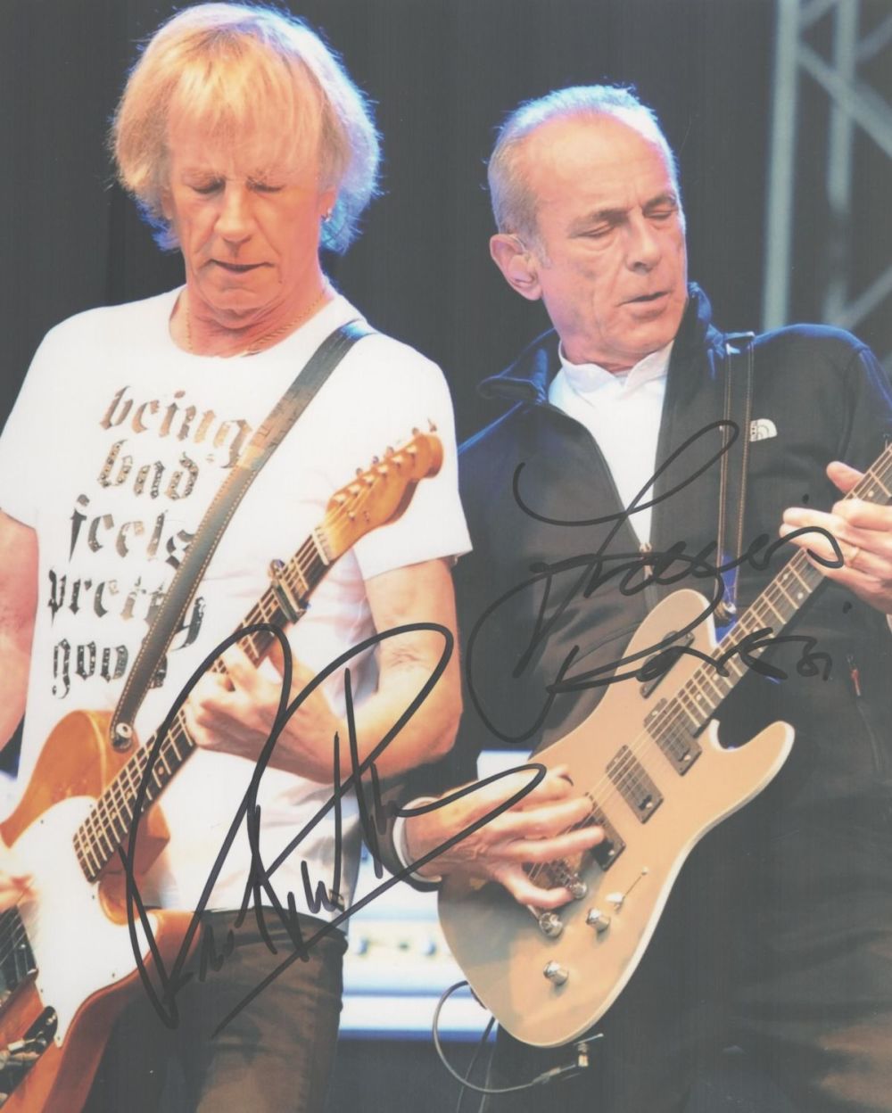 Lot 392: Nick Mason signed 12x8inch colour photo. Good condition....