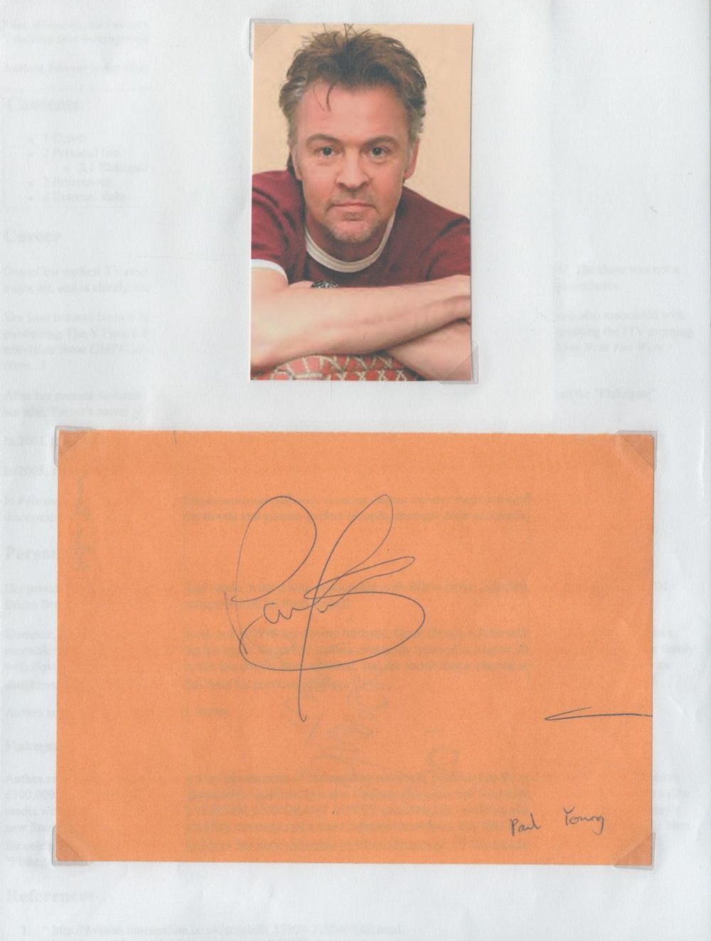 Lot 530: Glen Campbell signed 6x8 promo flyer. Good condition....