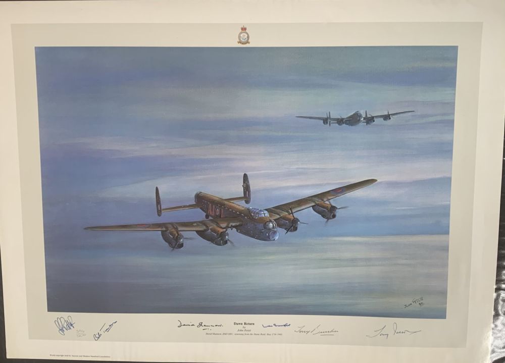 Lot 33: WW2 Colour Print Titled Dawn Return by John...
