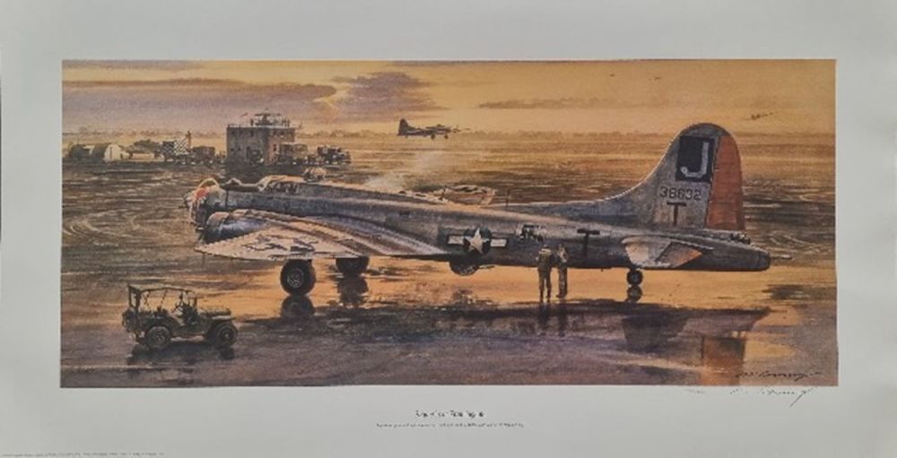 Lot 59: WW2 Colour Print Titled Square J`s at Framlingham...