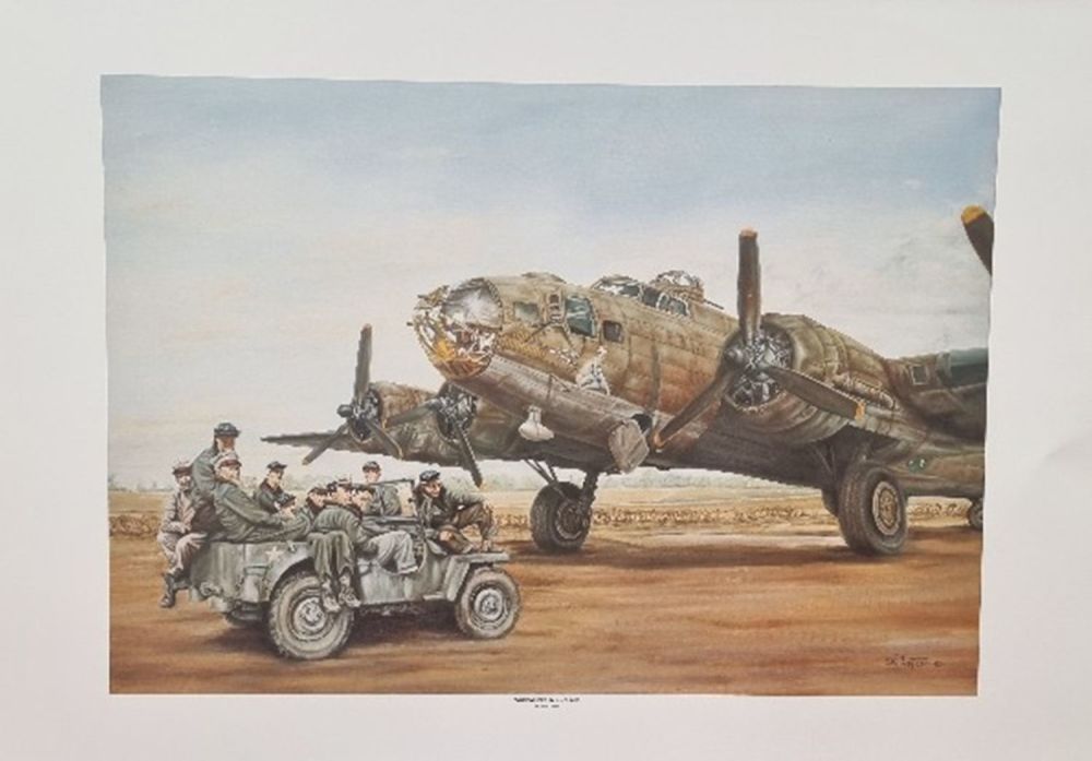Lot 61: WW2 Colour Print Titled Somewhere in England by...