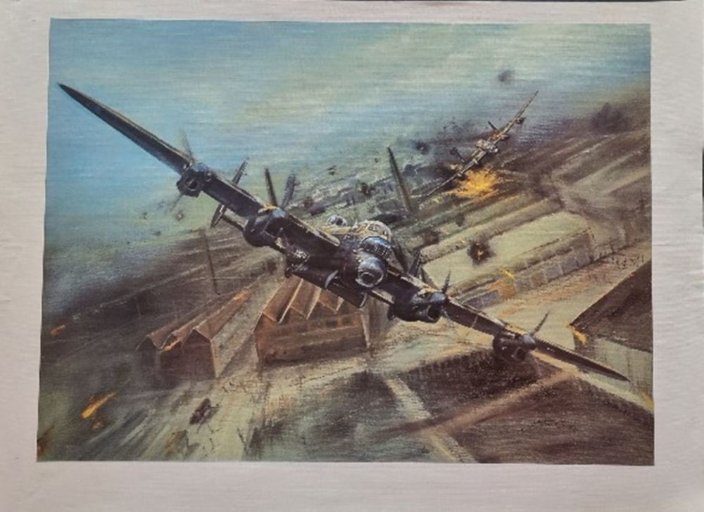 Lot 66: WW2 Colour Print - The Augsburg Raid, by...