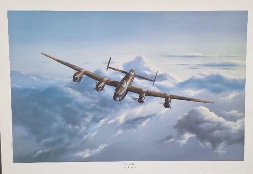Lot 79: WW2 Colour Print Titled Lancaster by Jeremy Whitehouse....