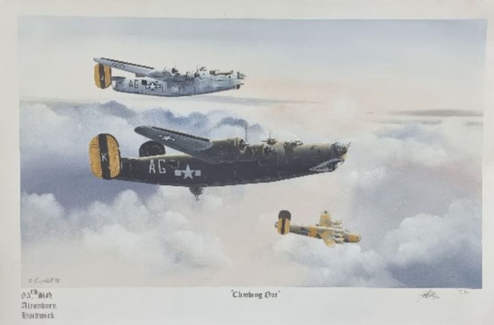 Lot 81: WW2 Colour Print Titled Climbing Out by Keith...
