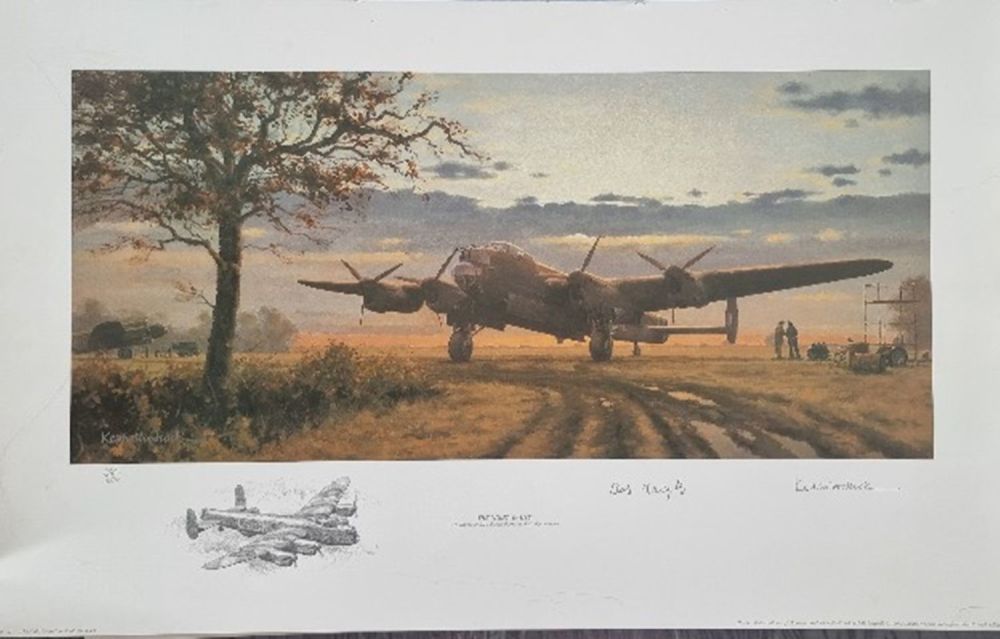 Lot 94: WW2 Colour Print Titled The Night Awaits by...