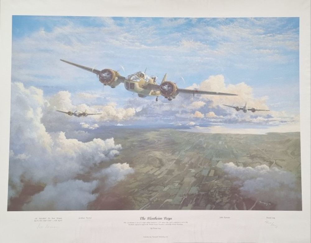 Lot 95: WW2 Colour Print Titled The Blenheim Boys by...