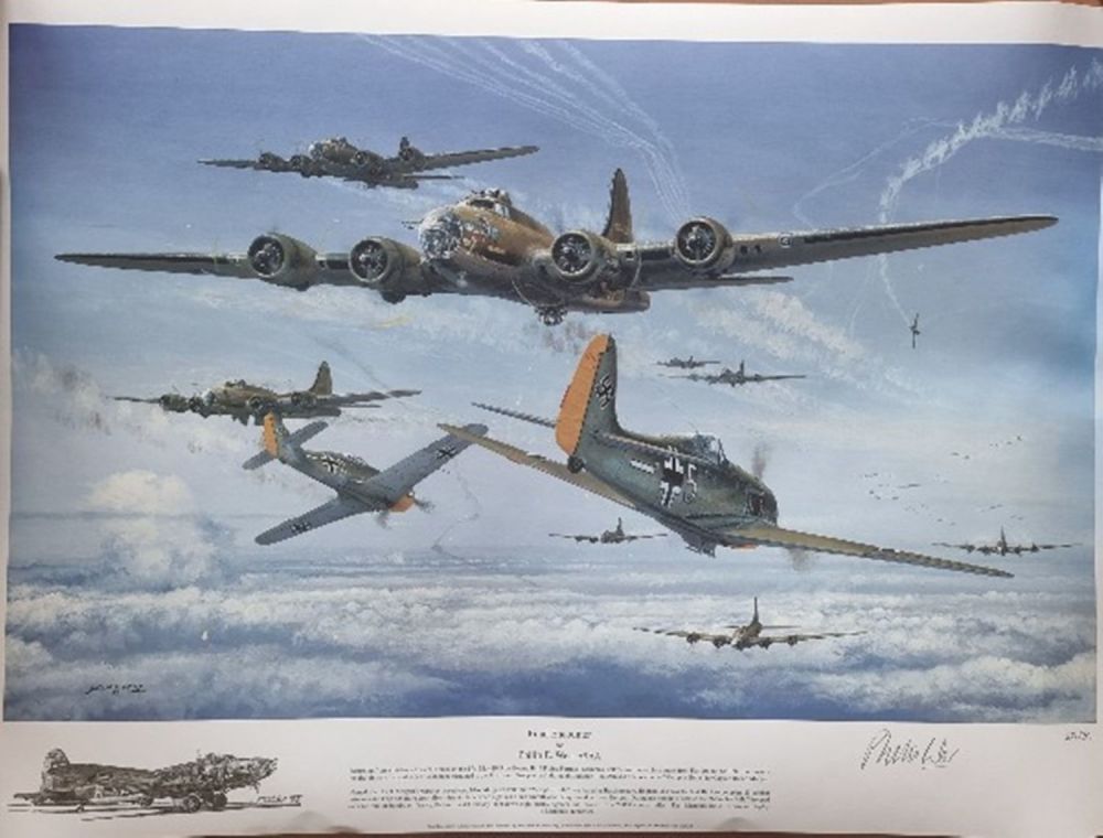Lot 105: WW2 Colour Print Titled Final Encounter by Philip...