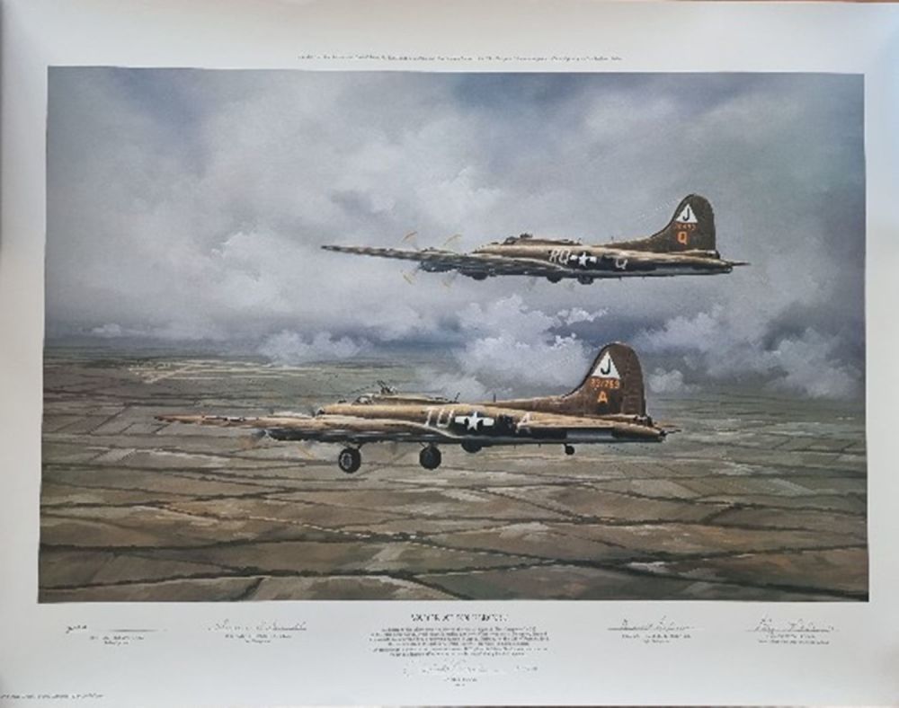 Lot 112: WW2 Colour Print Titled Valor At Polebrook by...