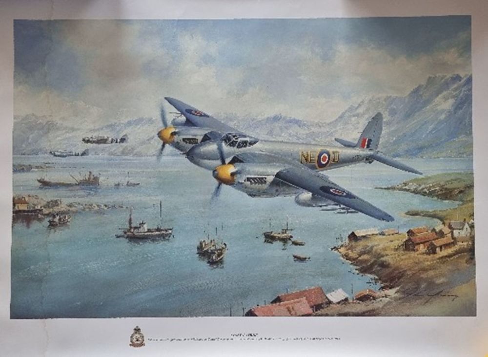 Lot 122: WW2 Colour Print Titled Coastal Strike by John...