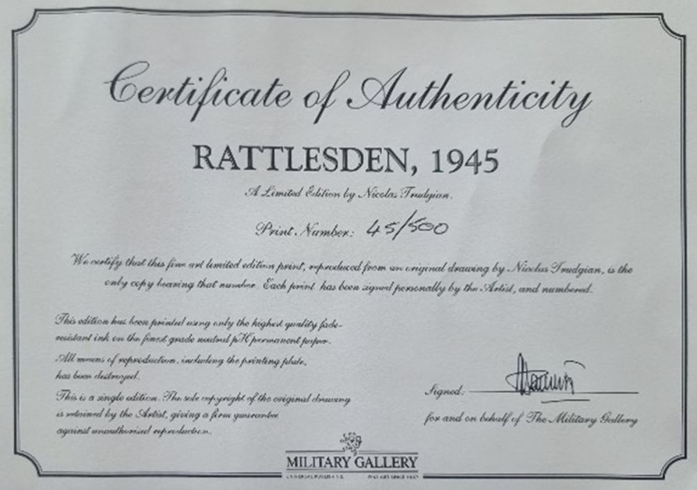 Lot 130: WW2 Colour Print Titled Kembs Incident by Keith...