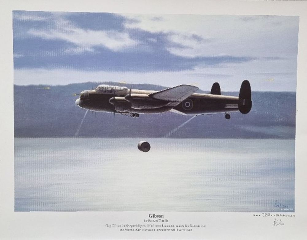 Lot 152: WW2 Colour Print Titled Gibson by Robert Tomlin....