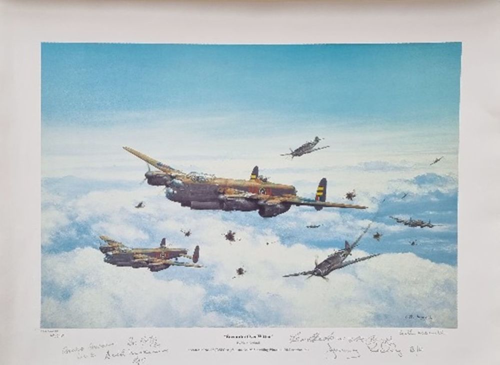 Lot 167: WW2 Colour Print Titled Encounter Over Witten by...
