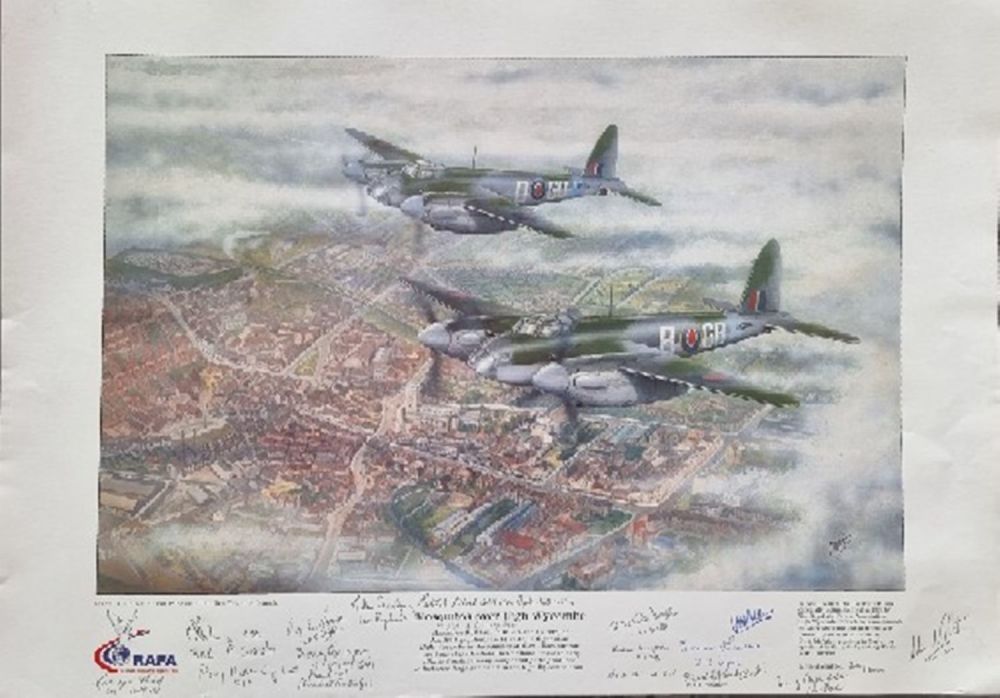 Lot 171: WW2 Colour Print Titled Mosquitos Over High Wycombe...