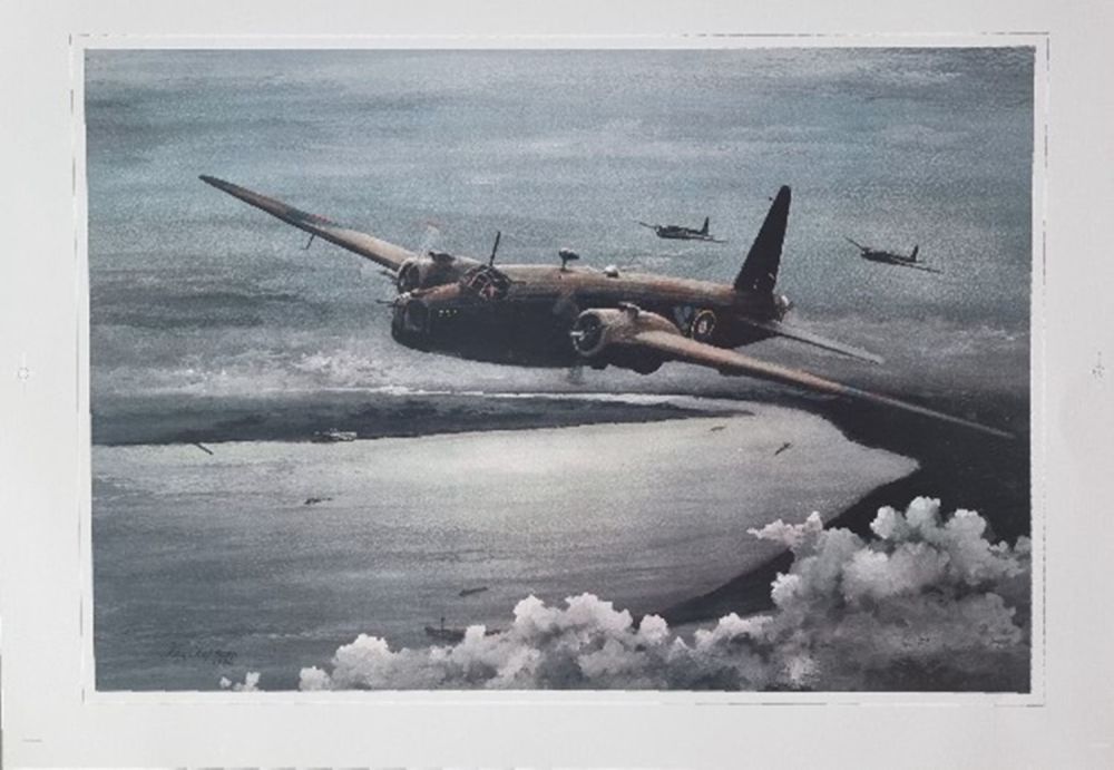 Lot 181: WW2 Colour Print Titled Vickers wellington by Ray...