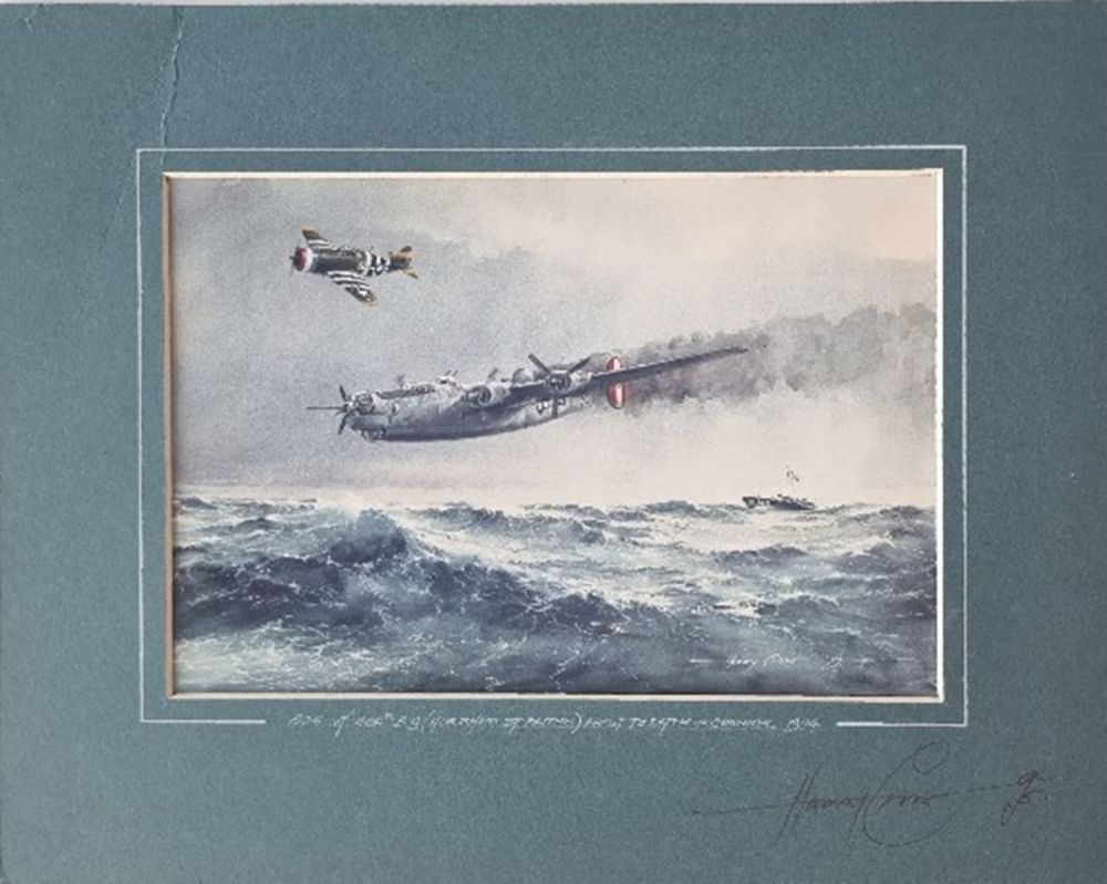Lot 196: WW2 Colour Print Titled B24 of 458 H-B.G...