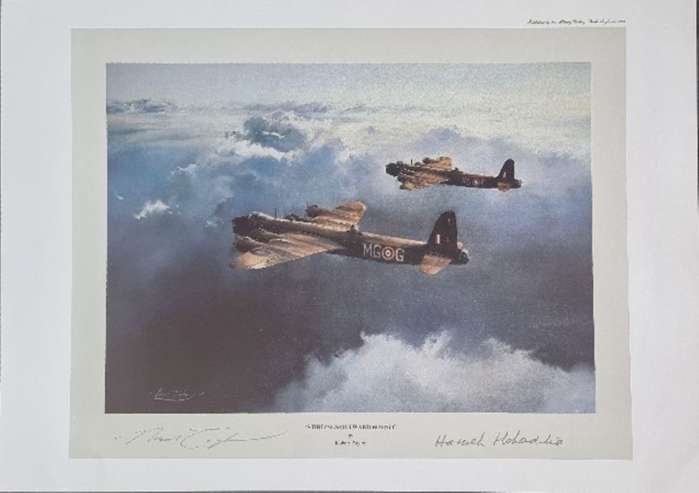 Lot 201: WW2 Colour Print Titled Stirling Outward Bound by...