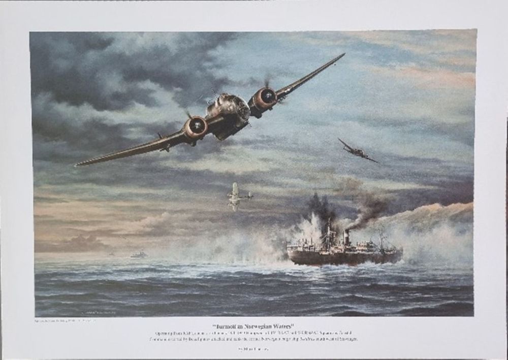 Lot 203: WW2 Colour Print Titled Turmoil In Norwegian Waters...