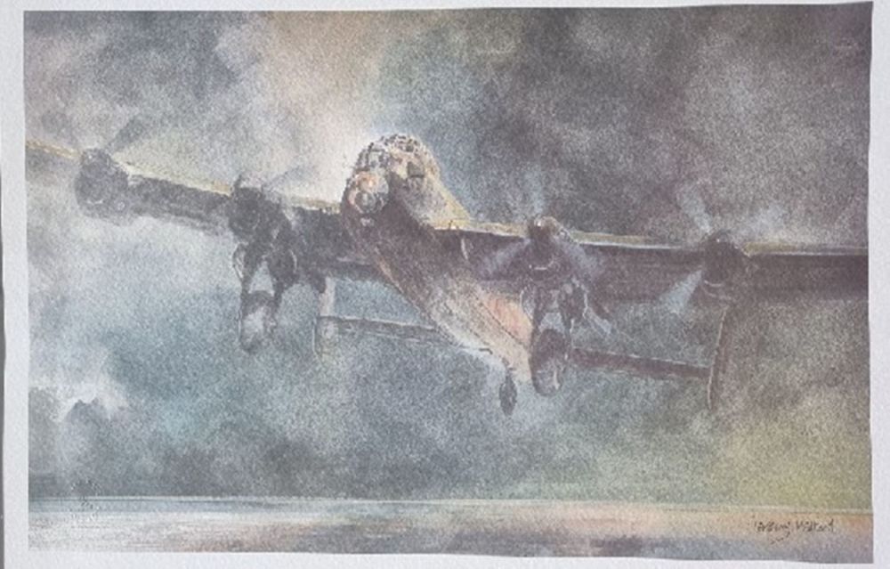 Lot 204: WW2 Colour Print Titled Lancaster Lift - Off...