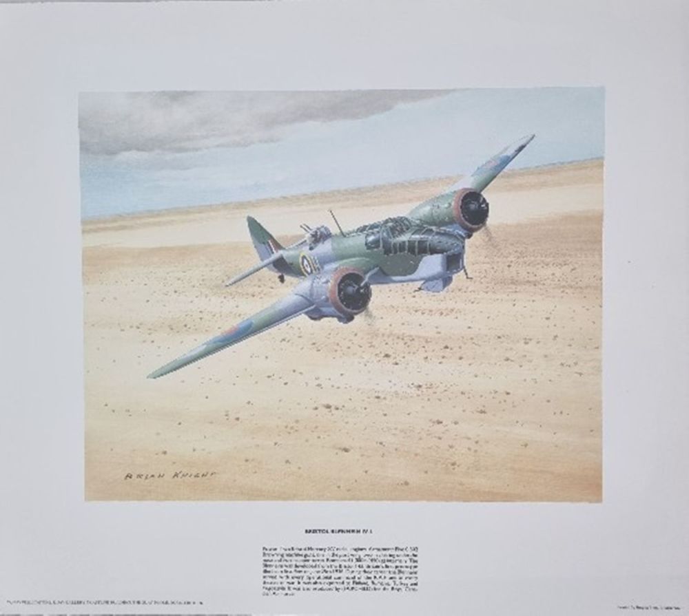 Lot 206: WW2 Colour Print Titled Bristol Blenheim IV.L by...