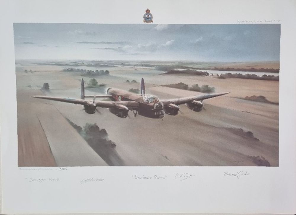 Lot 208: WW2 Colour Print Titled Dambusters Return by Maurice...