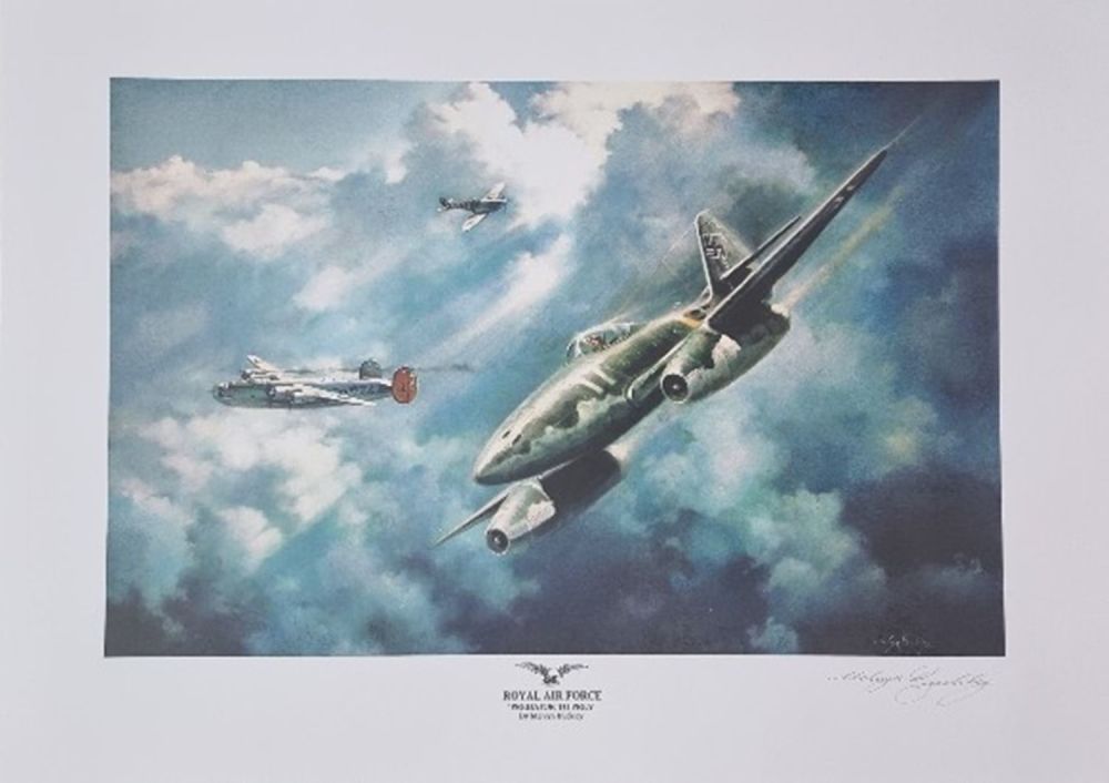 Lot 212: WW2 Colour Print Titled Predator To Prey Royal...
