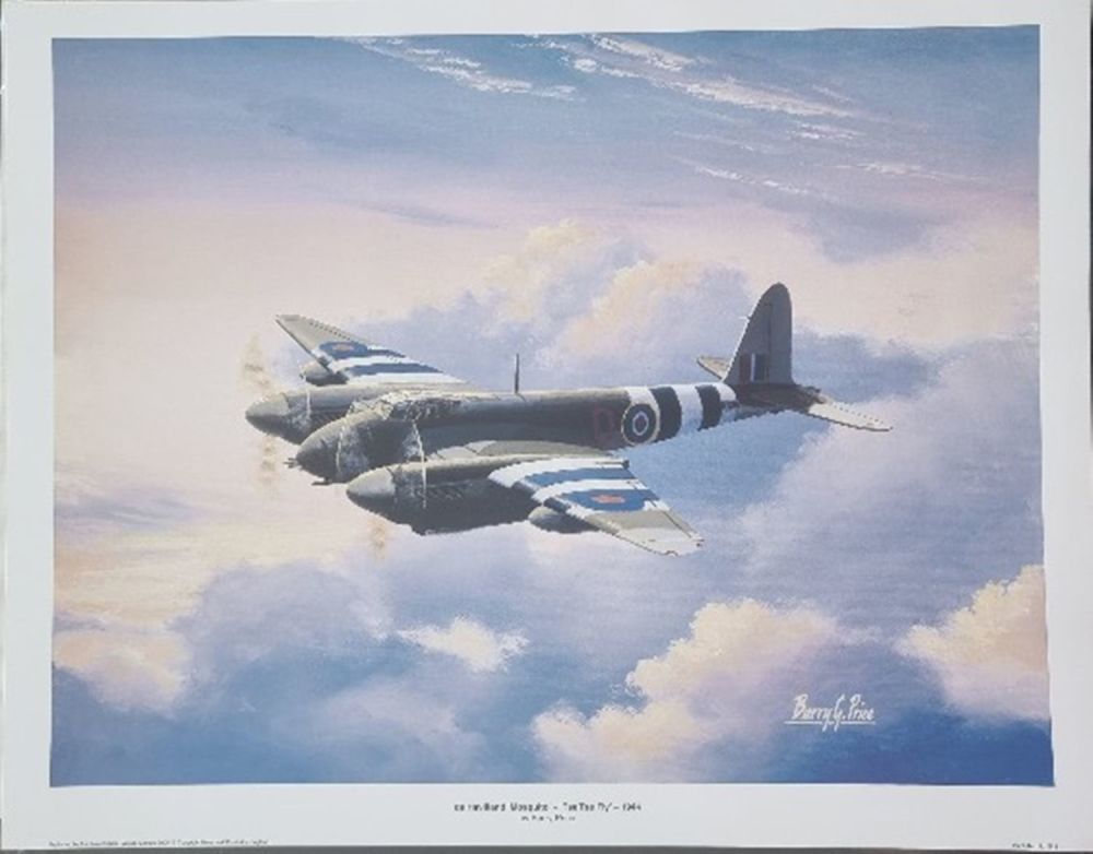 Lot 214: WW2 Colour Print Titled de Havilland `Mosquito` -...