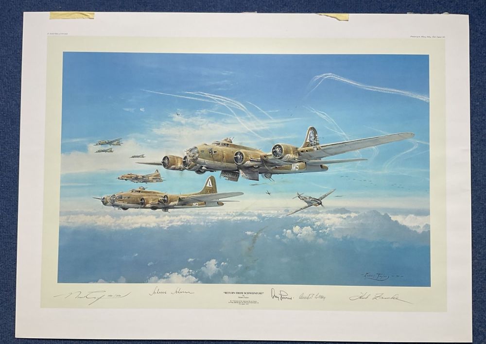 Lot 221: WW2. 5 signed Robert Taylor colour print titled...