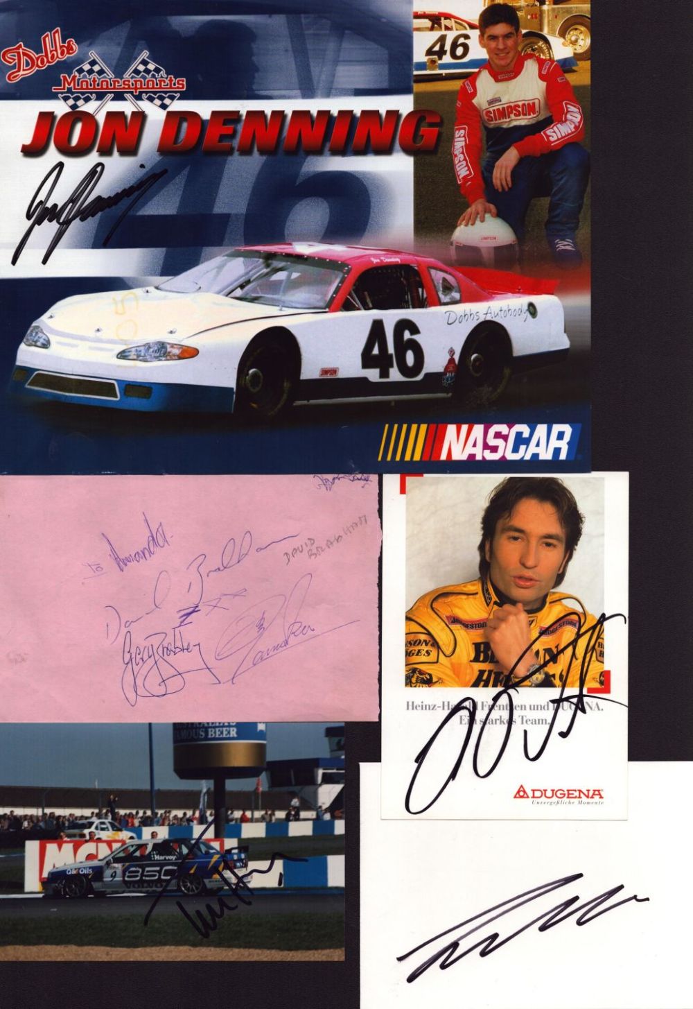 Lot 47: Motor Racing collection of 9 signatures across various...