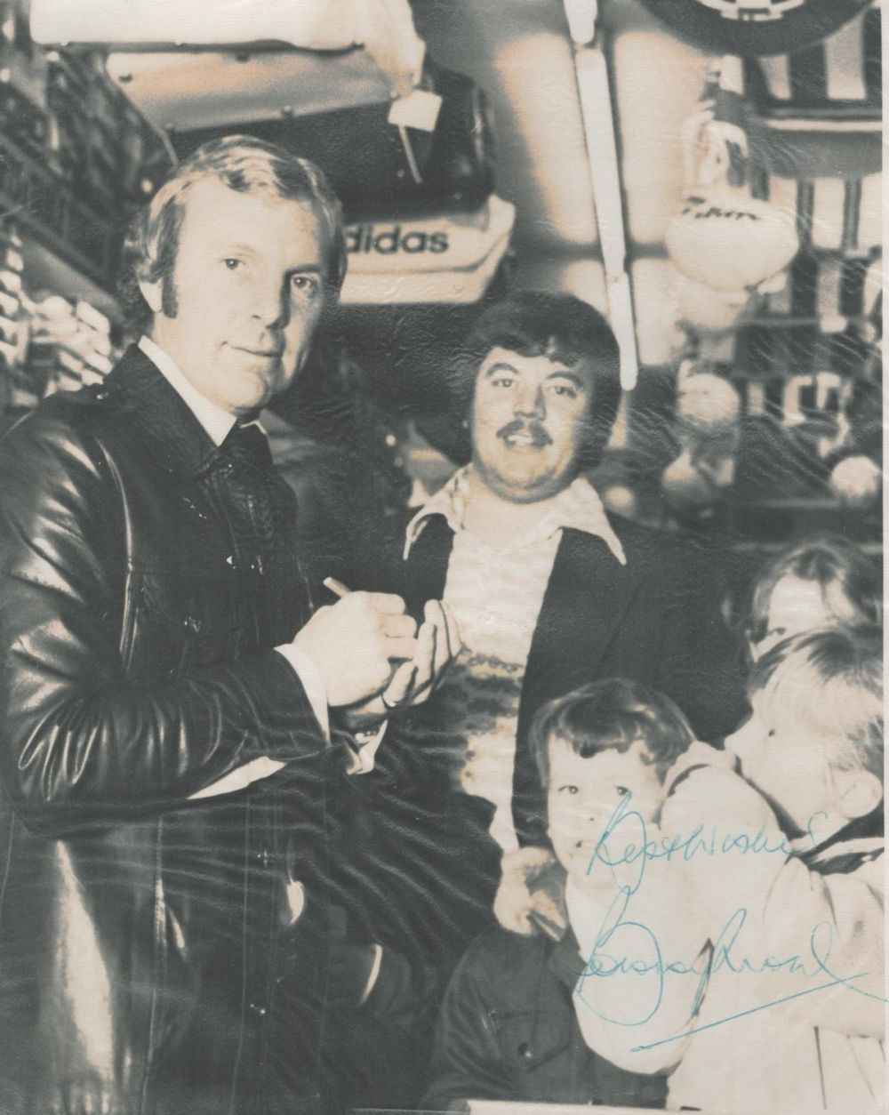 Lot 63: Bobby Moore signed 10x8 inch vintage black and...