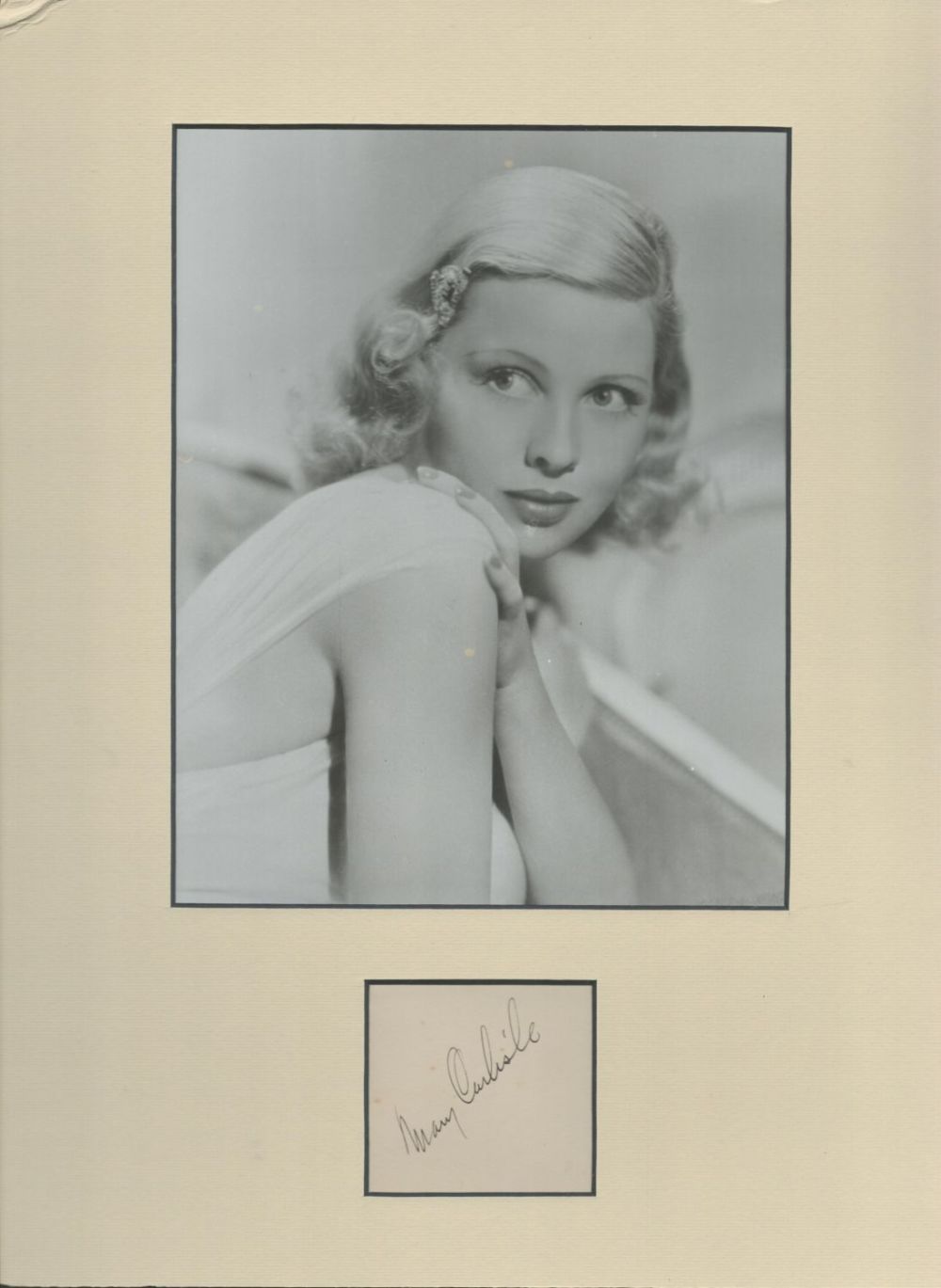 Lot 80: Mary Carlisle 16x12 overall mounted signature piece includes...