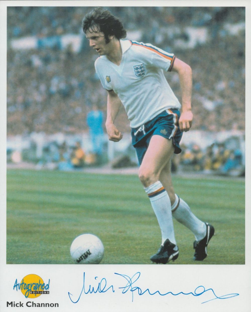 Lot 105: Mick Channon signed 10x8 inch England autographed editions...