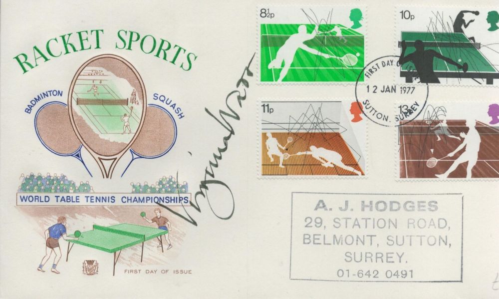 Lot 113: Virginia Wade signed Racket Sports FDI pm First...