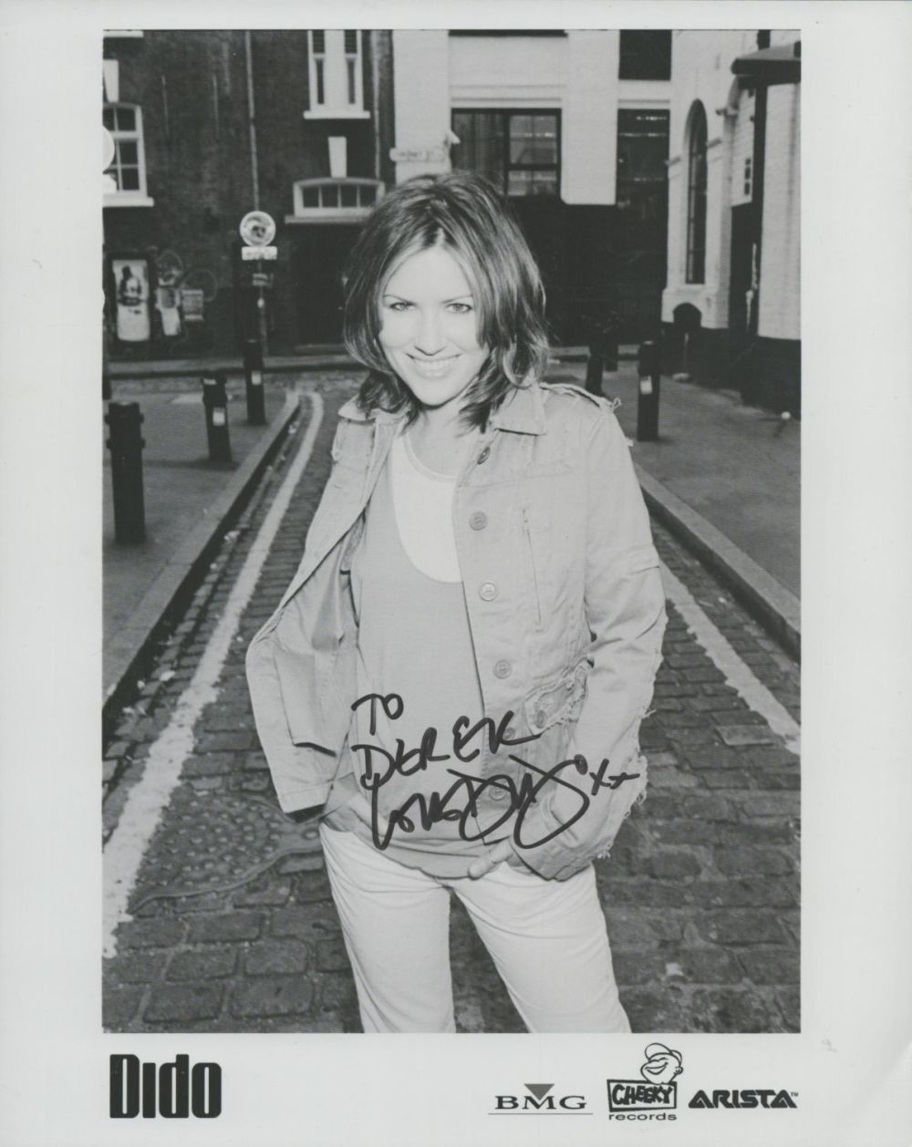 Lot 123: Dido signed 10x8 inch black and white photo...