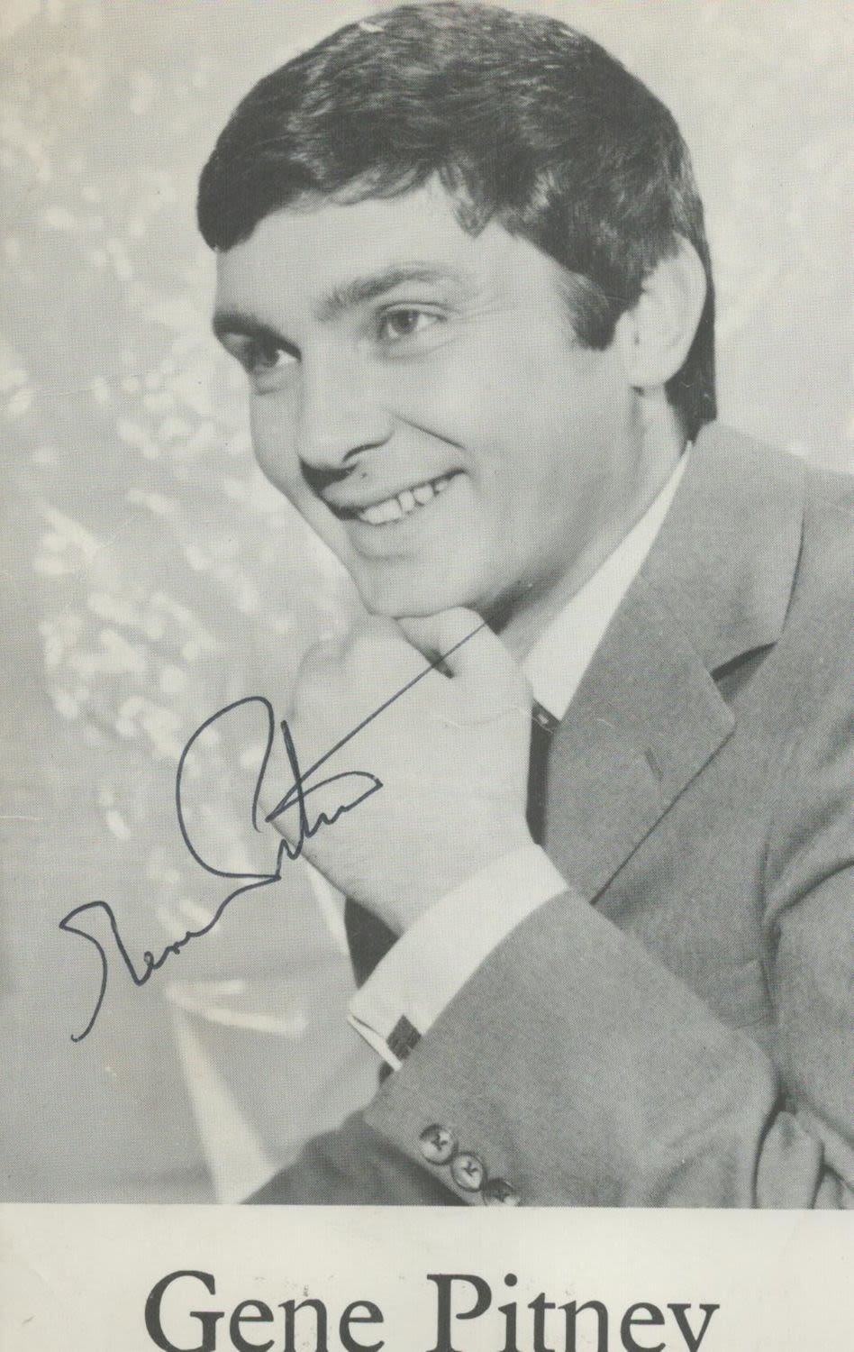 Lot 136: Gene Pitney signed 6x4 inch black and white...