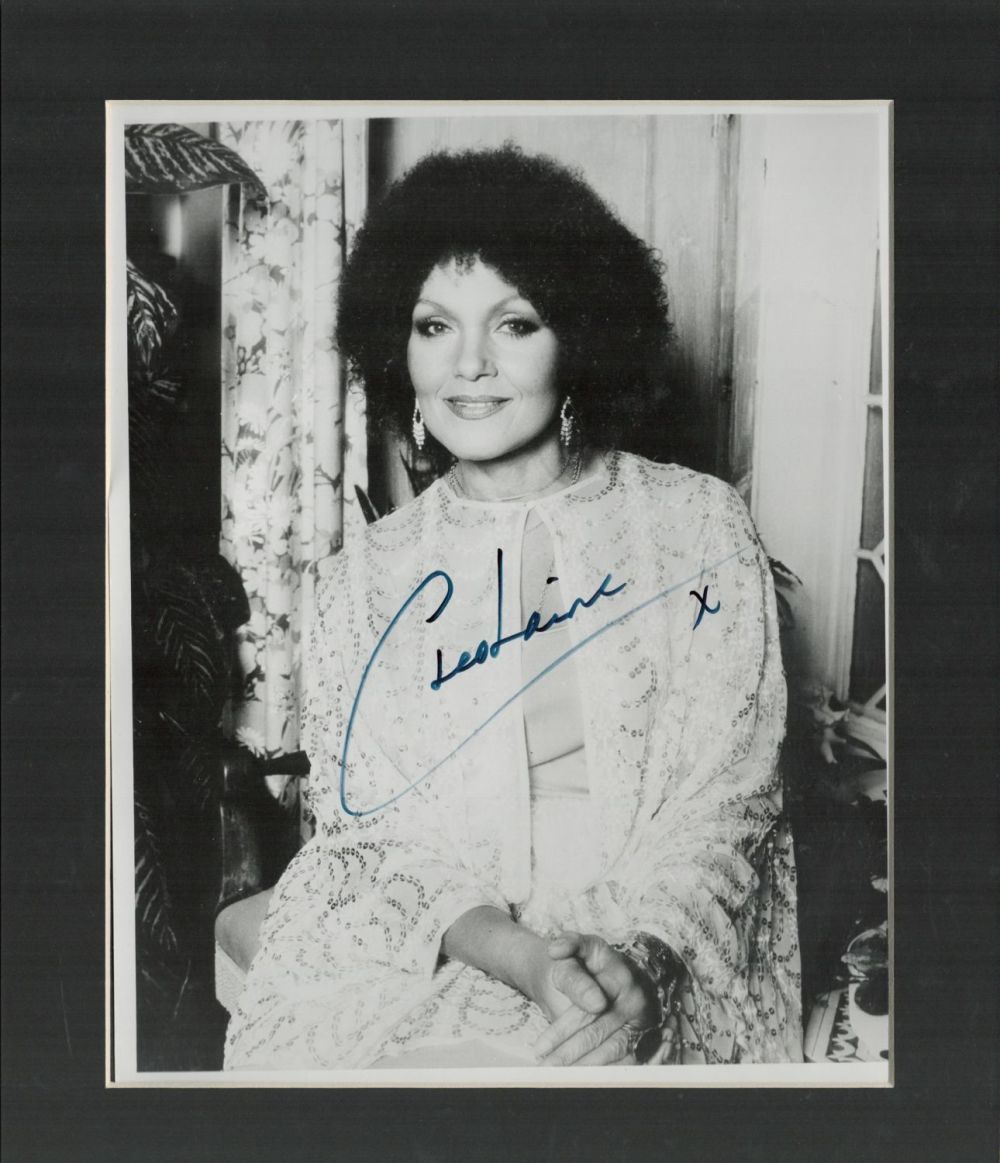 Lot 143: Cleo Laine signed 12x10 inch overall mounted black...