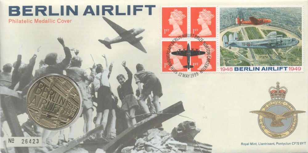 Lot 163: Berlin Airlift Philatelic Medallic Royal Mail/Mint coin Cover....