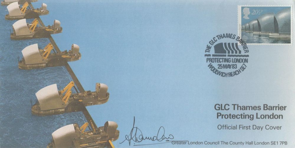 Lot 167: John Hounslow signed GLC Thames Barrier protecting London...