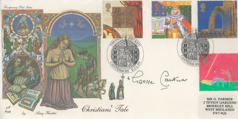 Lot 183: George Carey signed Christians Tale FDC. 4 Stamps...